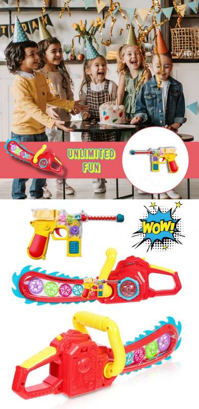 Kiddies Pretend Play Electric Gear Saw and Electric gear Mauser Pistol Toy