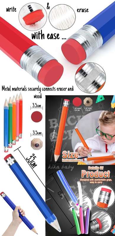 Giant Novelty 35cm Pencil and Eraser Set