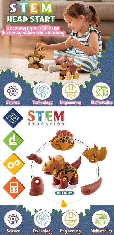 DIY Build-It T-REX and Triceratops Toddler Playset