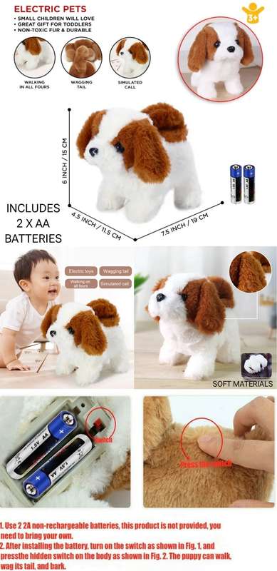 Cute Interactive Robotic Toy Puppy - Batteries Included
