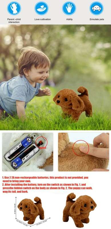 Cute Interactive Robotic Toy Puppy - Batteries Included