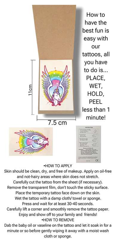 Individually Carded Kiddies Party Tattoos - Girls Pack of 12