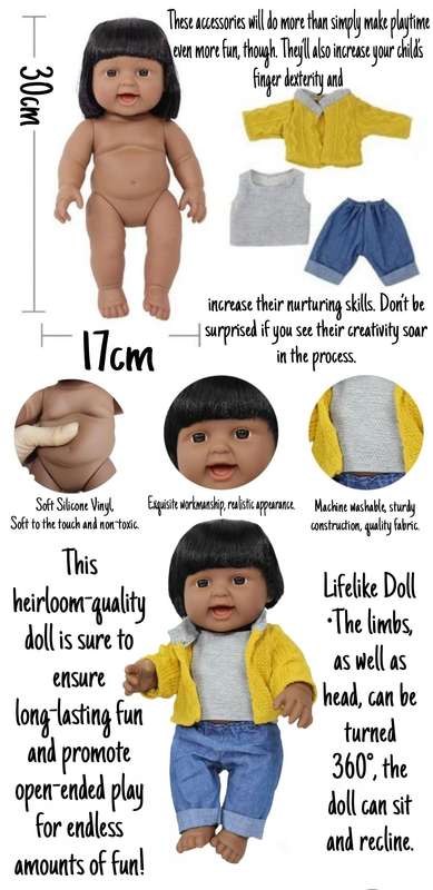 Adorable African Baby Doll with Bottle Accessory - Faith