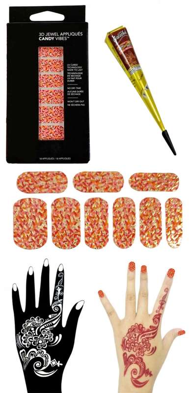 The Henna Bridal Box.. Henna Tattoos with Henna Cones and 3D Nail Appliques