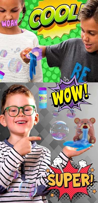 Set of 4 Puking Character Slime Suckers + Bubbles