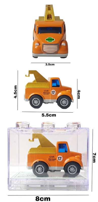 Set Of 8 Engineering vehicles In Interlocking Acrylic Display Cases