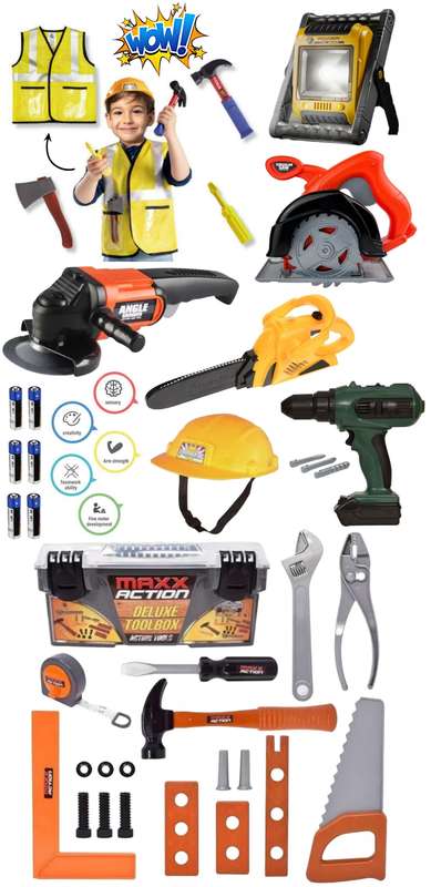 Kids Pro Power Tool Toy Play Set - 36 Piece