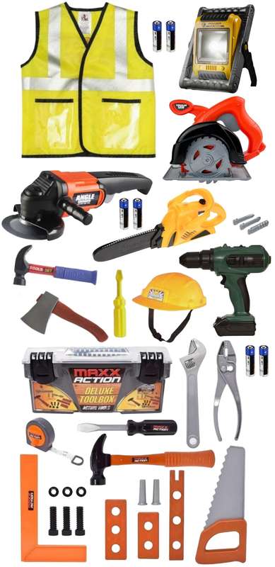 Kids Pro Power Tool Toy Play Set - 36 Piece