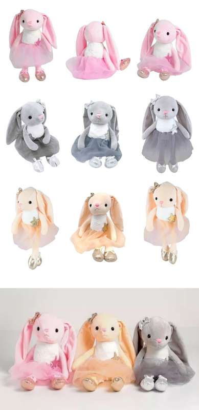 Triplet Heirloom Plush Bunnies - 3-Piece Gift Play Set
