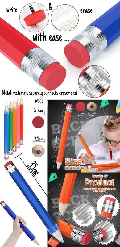 Giant 33 Centimeter Novelty Pencils - Set of 3