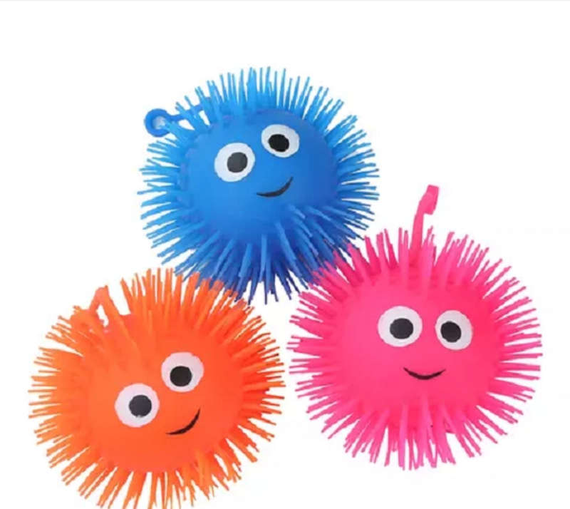 Flash Led Hair Ball Set for Kids - Set of 6 Balls