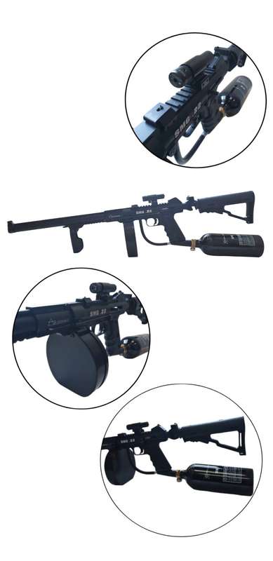 AIR ORDNANCE SMG .22 FULL AUTOMATIC 5.5mm PELLET AIR/CO2 RIFLE - TACTICAL KIT
