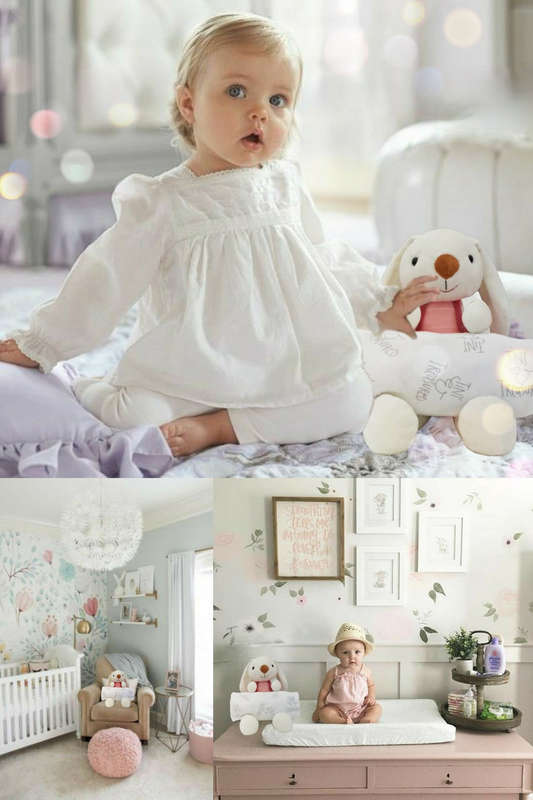 Newborn Baby Gift Set Plush Rabbit and Muslin Receiving Blanket - Ruby