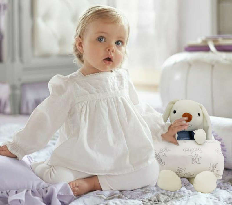 Newborn Baby Gift Set Plush Rabbit and Muslin Receiving Blanket - Sapphire Blue