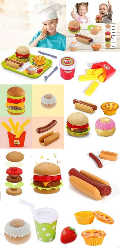 27 Piece Pretend Food Play Set