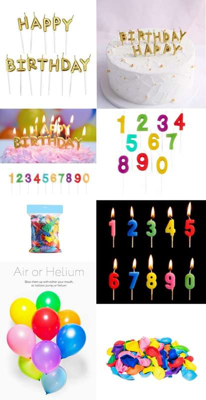 Birthday In A Box - Birthday Cards, Gold Balloons and Decorations