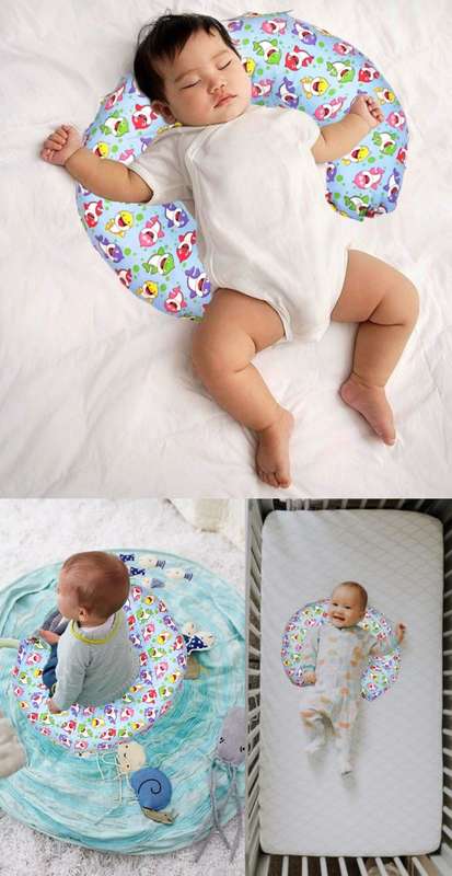 Kika Baby Shark Nursing Pillow - Light Blue