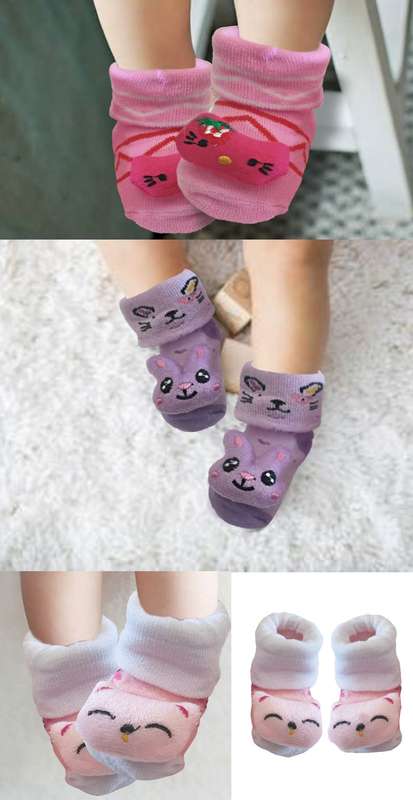 Baby Girl 3D Socks - Set of 3