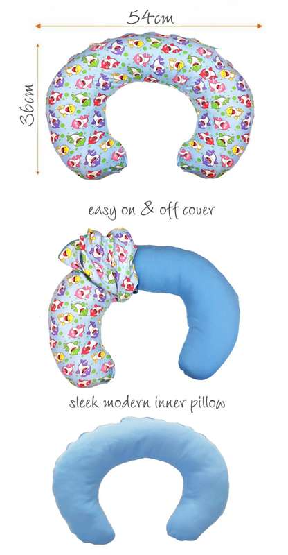 Kika Baby Shark Nursing Pillow - Light Blue