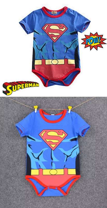 Short Sleeve Superman Baby Grower 0 - 6 Months
