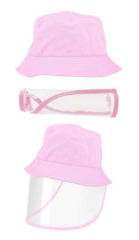 Kids Bucket Hat With Removable Visor - Pink