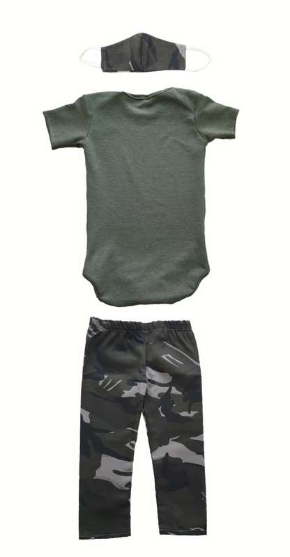 Toddler Clothing Set 3 Piece - Camo Toddler Clothing Set with Matching Mask
