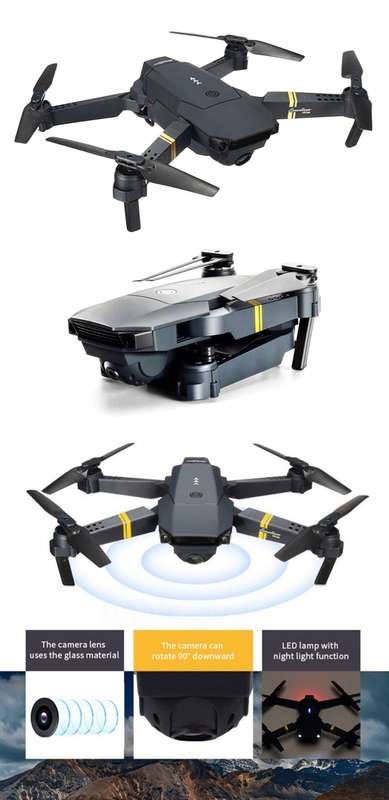 Foldable Pro 4k Micro Drone Kit - Includes Power Bank and AA Batteries For Remote