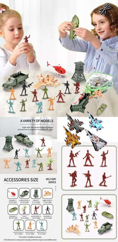 Kids Military Playset - Set of 4 Die-Cast Military Aircraft & Army Backpack