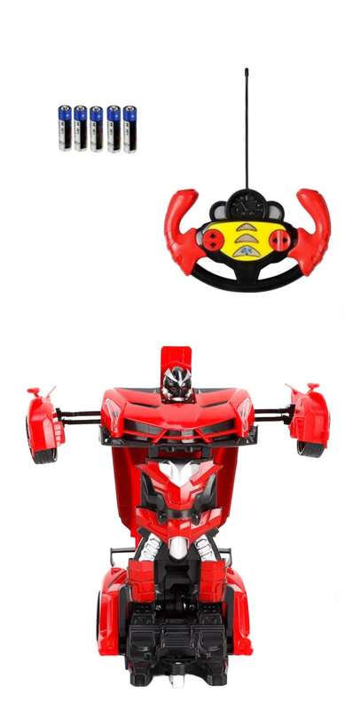 Red Transformer Remote Control Car - Transforms From Robot To Car And Back