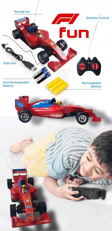 Formula 1 Styled Remote Control Toy Car - Red