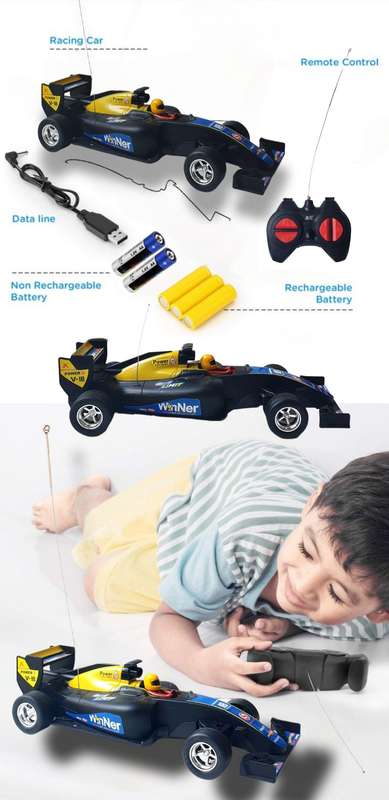 Formula 1 Styled Remote Control Toy Car - Black