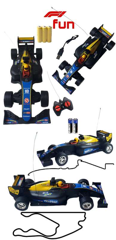 Formula 1 Styled Remote Control Toy Car - Black