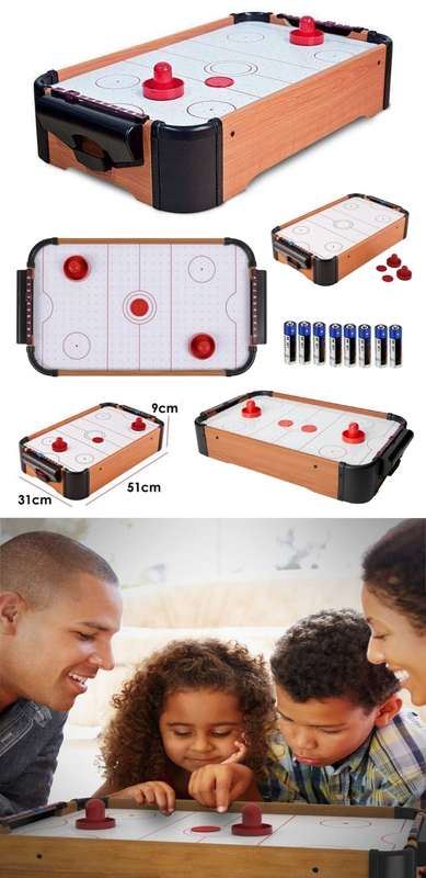 3 Classic Mini Table Top Games - Air Hockey - Foosball - Pool Table