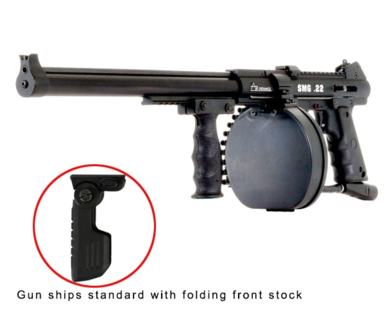 AIR ORDNANCE SMG .22 FULL AUTOMATIC 5.5mm PELLET AIR/CO2 RIFLE - TACTICAL KIT