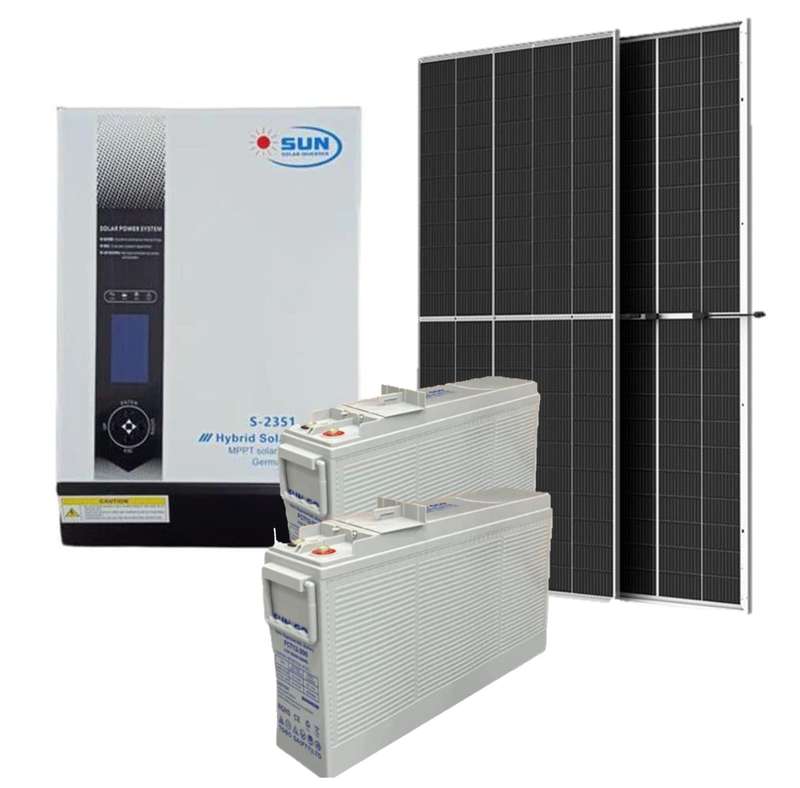Sun Solar 5KVA 5000w Inverter and Battery Combo 2 x 200AH Deep Cycle Gel Batteries & 2 X450W Ecco So