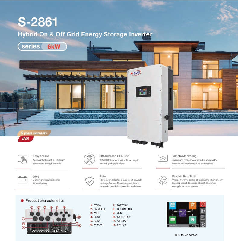 6KVA 6000W SunSolar MPPT Pure Sine Wave Load shedding Combo 1x 5.09 KWH 106AH SVOLT Battery (5 Years