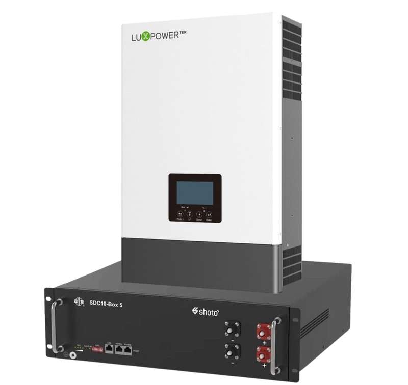 Luxpower Inverter and Battery Combo 6KVA Solar Hybrid Inverter & 5.12kwh Shoto Lithium Battery Combo