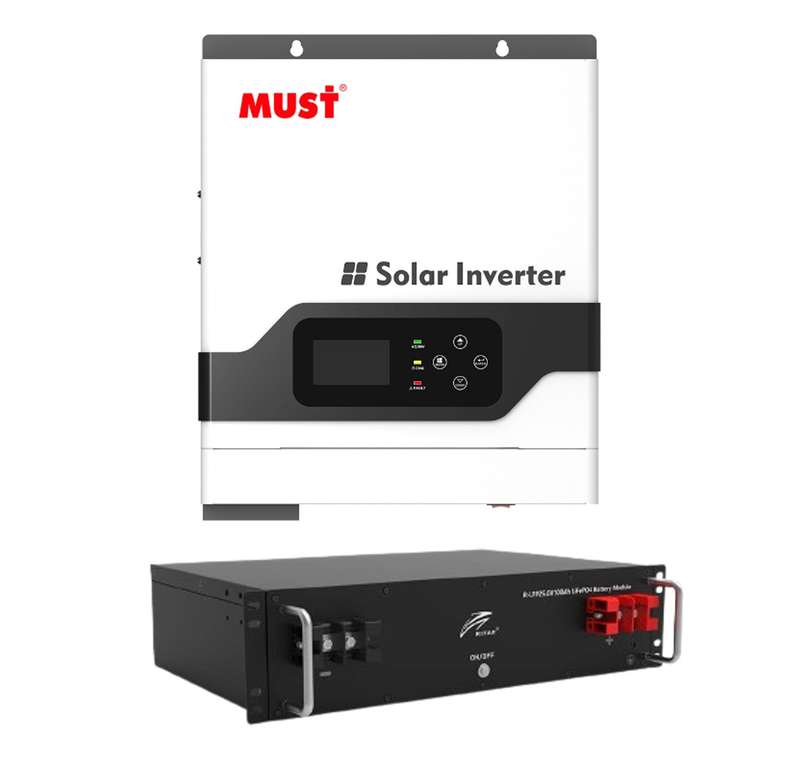 Must 3KVA Inverter and Battery Combo 3500 Watt & 25.6V 100AH Ritar Lithium Battery