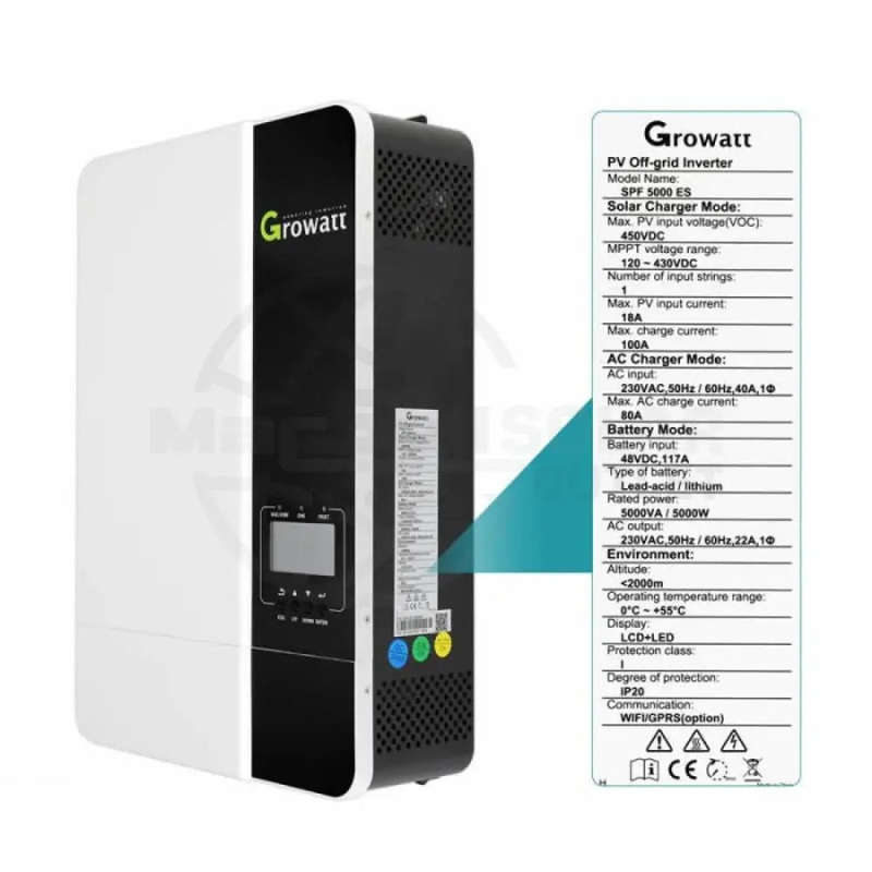 Growatt 5KVA Inverter and Battery Combo SVOLT 51.2V 106Ah 5.43 Battery