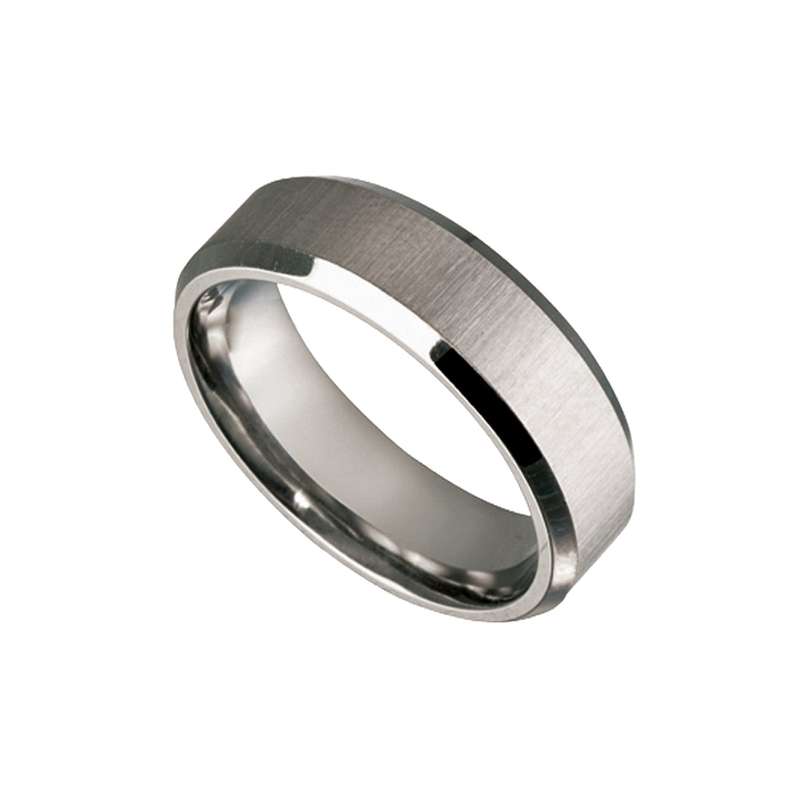 Men's Titanium Ring with Bevelled Edges - R