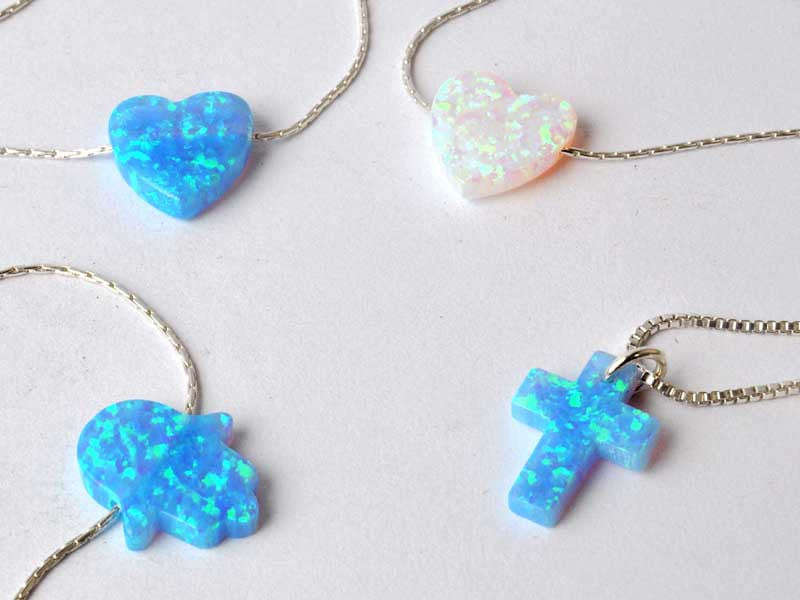 Coji Opal Necklace - White Heart