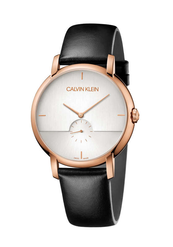 Calvin Klein Men's Established Silver Dial Leather Watch