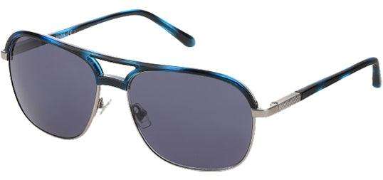 Fossil Men's Blue Horn Brow-Line Navigator Sunglasses - FOS2102GS-038I-IR