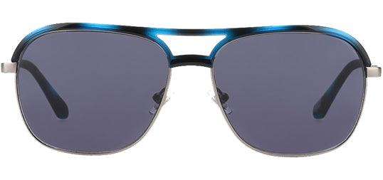 Fossil Men's Blue Horn Brow-Line Navigator Sunglasses - FOS2102GS-038I-IR