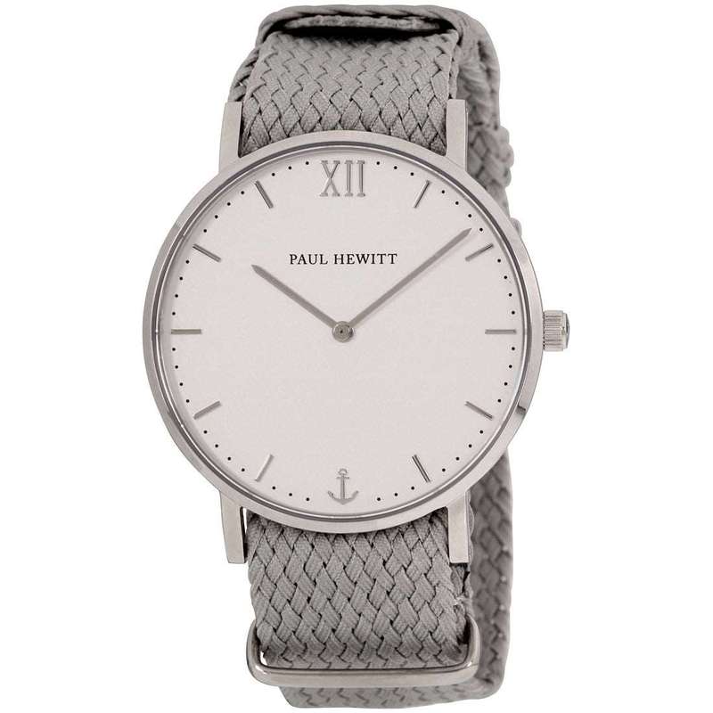 Paul Hewitt Unisex Sailor Line 39mm White Dial Canvas Watch PH-SA-S-ST-W-18M