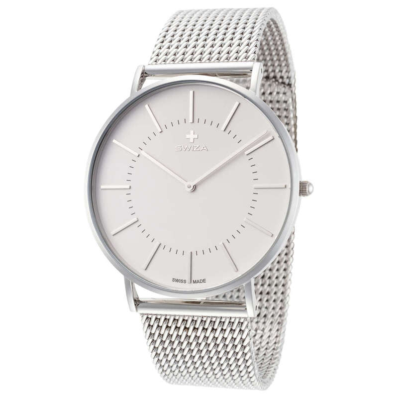 Swiza Plana Quartz Men's Watch - Silver Dial