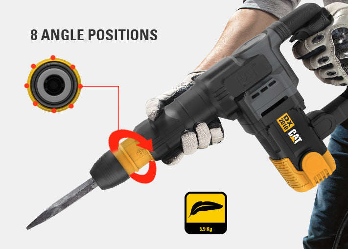 CAT 1200W, SDS Max 15J Demolition Hammer - DX2010