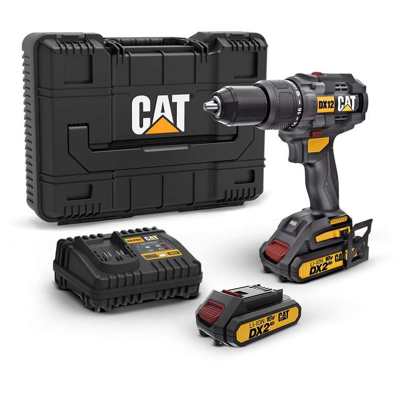 CAT 18V, Cordless Impact Drill 65Nm Kit - DX12