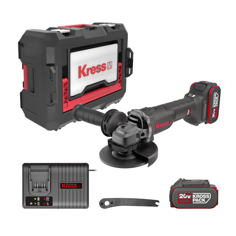 Kress 115mm 20V Cordless Angle Grinder Kit - KUH02.2