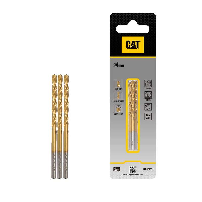 CAT HSS Drill Bit 4mm x 70mm - 3 Pack - DA02005